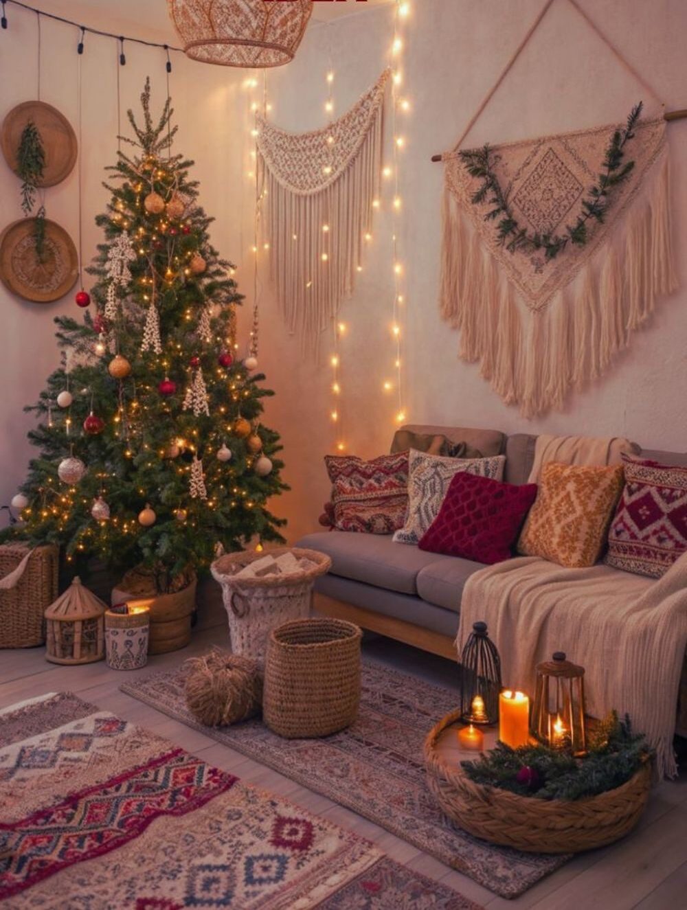 boho christmas27 e1790415212689 Bohemian Christmas Decor Ideas