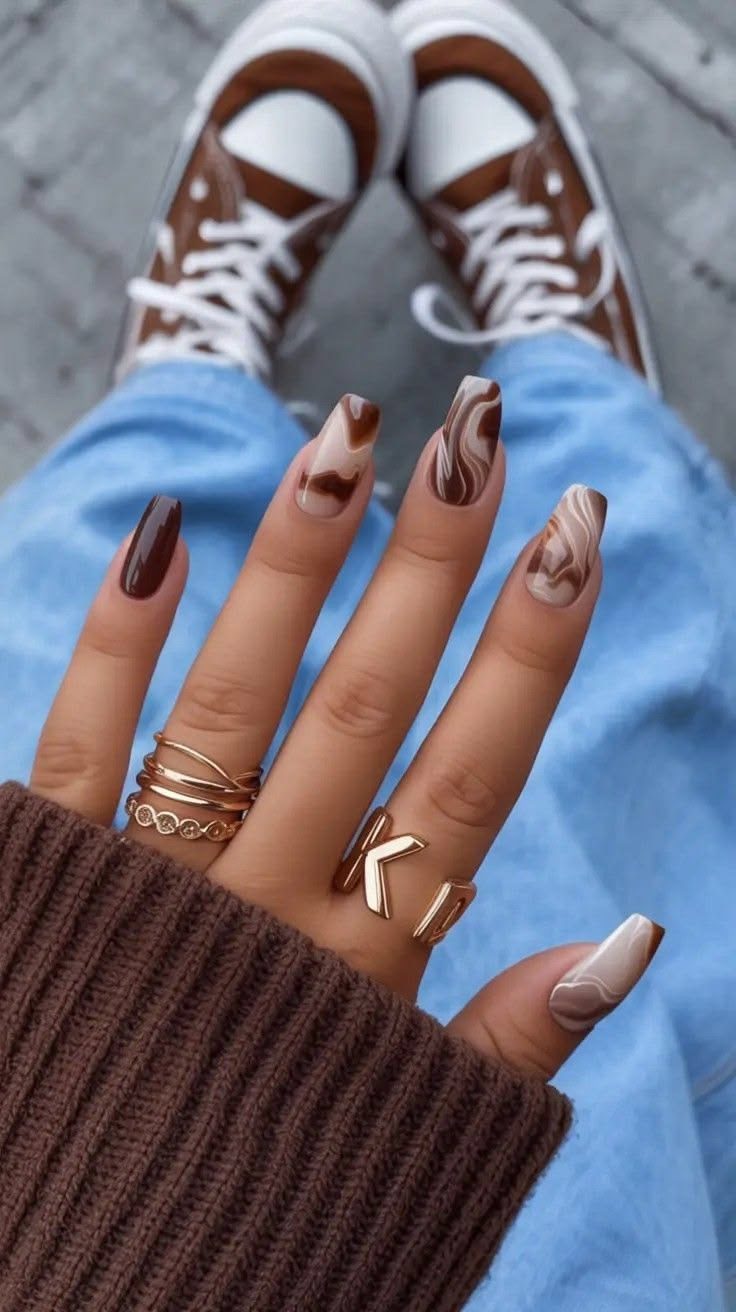 brown nail ideas24 Brown Nail Ideas