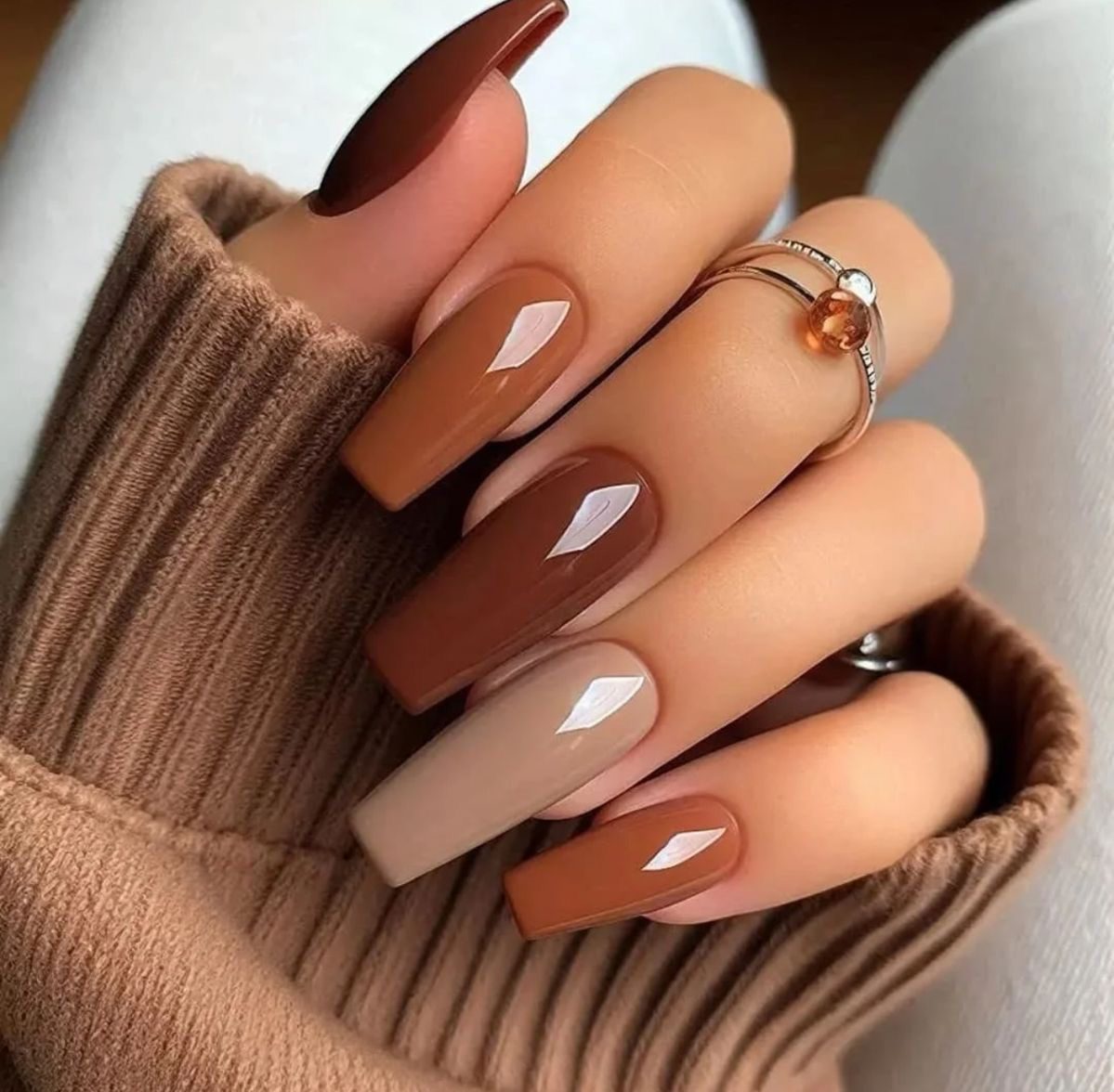 brown nail ideas27 Brown Nail Ideas