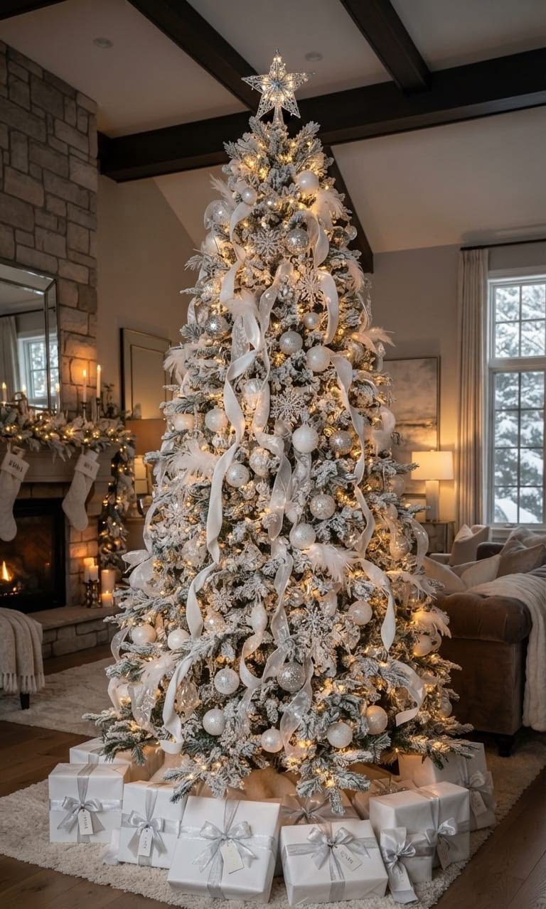 30 White Christmas Decor Ideas for a Winter Wonderland 63 30 White Christmas Decor Ideas for a Winter Wonderland white christmas decor5 White Christmas Decor Ideas
