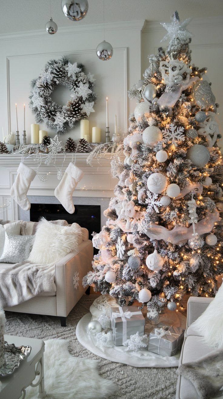30 White Christmas Decor Ideas for a Winter Wonderland 65 30 White Christmas Decor Ideas for a Winter Wonderland white christmas decor7 White Christmas Decor Ideas
