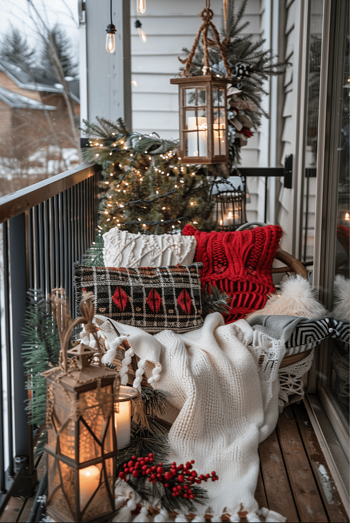 Christmas Balcony Ideas14 Christmas Balcony Ideas