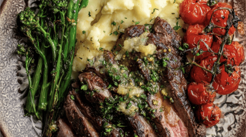 Garlic Herb Steak with Mash