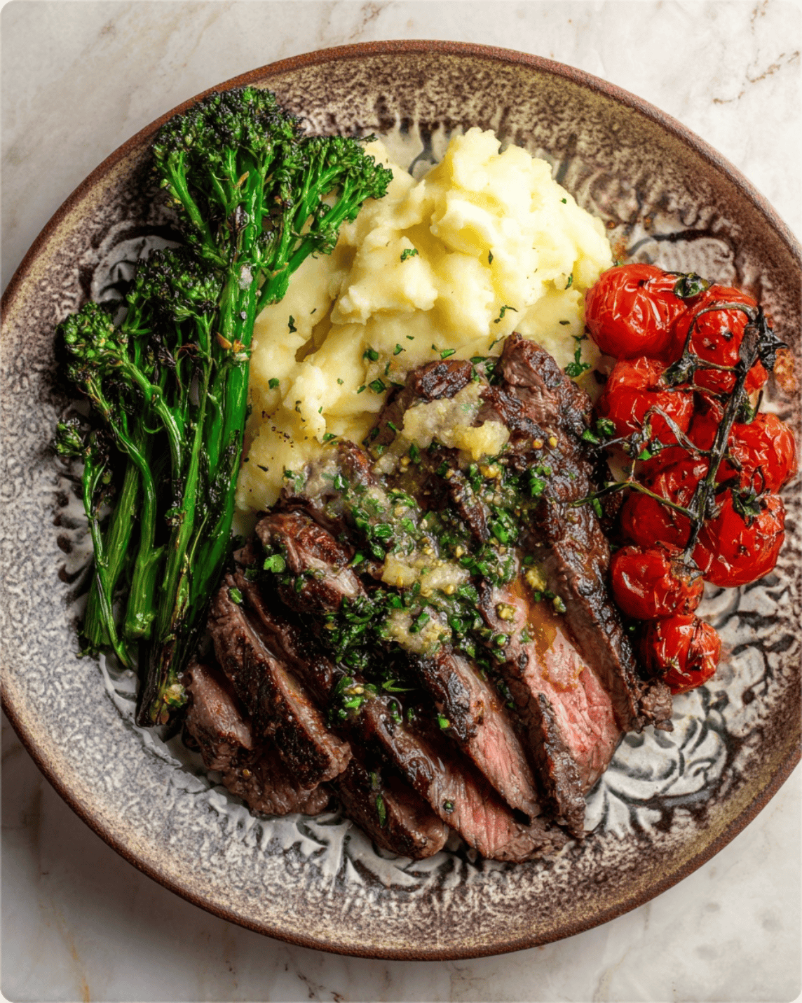 Garlic Herb Steak with Mash2 Garlic Herb Steak with Mash