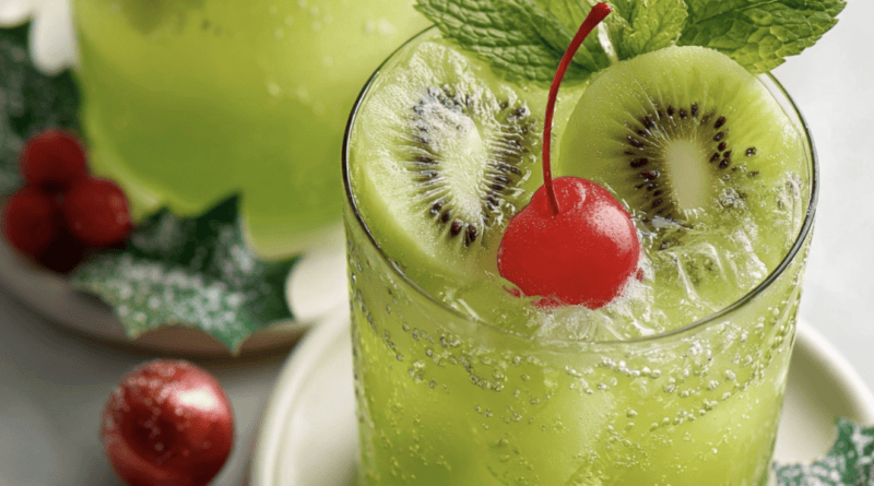 Grinch Apple Kiwi Mocktail1 Christmas Eve Traditions