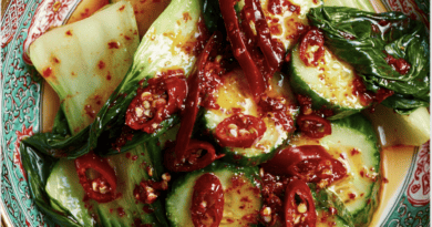 Korean-Style Spicy Bok Choy and Cucumber Salad