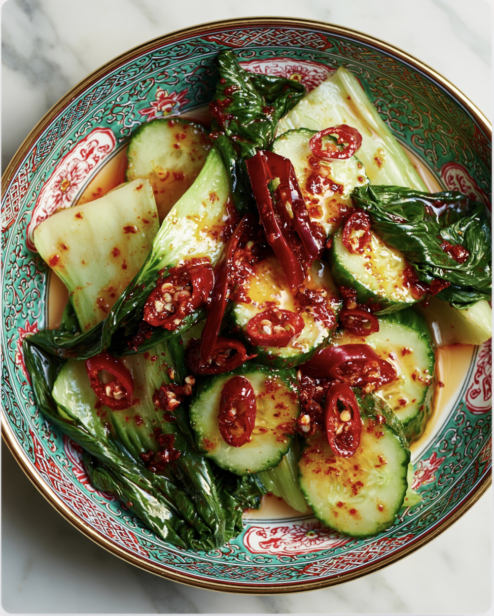 Korean-Style Spicy Bok Choy and Cucumber Salad 5 Korean-Style Spicy Bok Choy and Cucumber Salad Korean Style Spicy Bok Choy and Cucumber Salad1 Bok Choy and Cucumber Salad