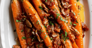 Maple Bacon Roasted Carrots with Pecans