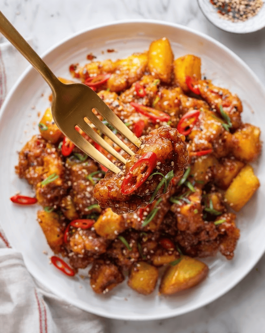 Orange Chili Chicken and Crispy Potatoes3 e1792954517615 Orange Chili Chicken and Crispy Potatoes