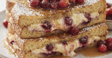 Cranberry Cream Cheese Stuffed French Toast