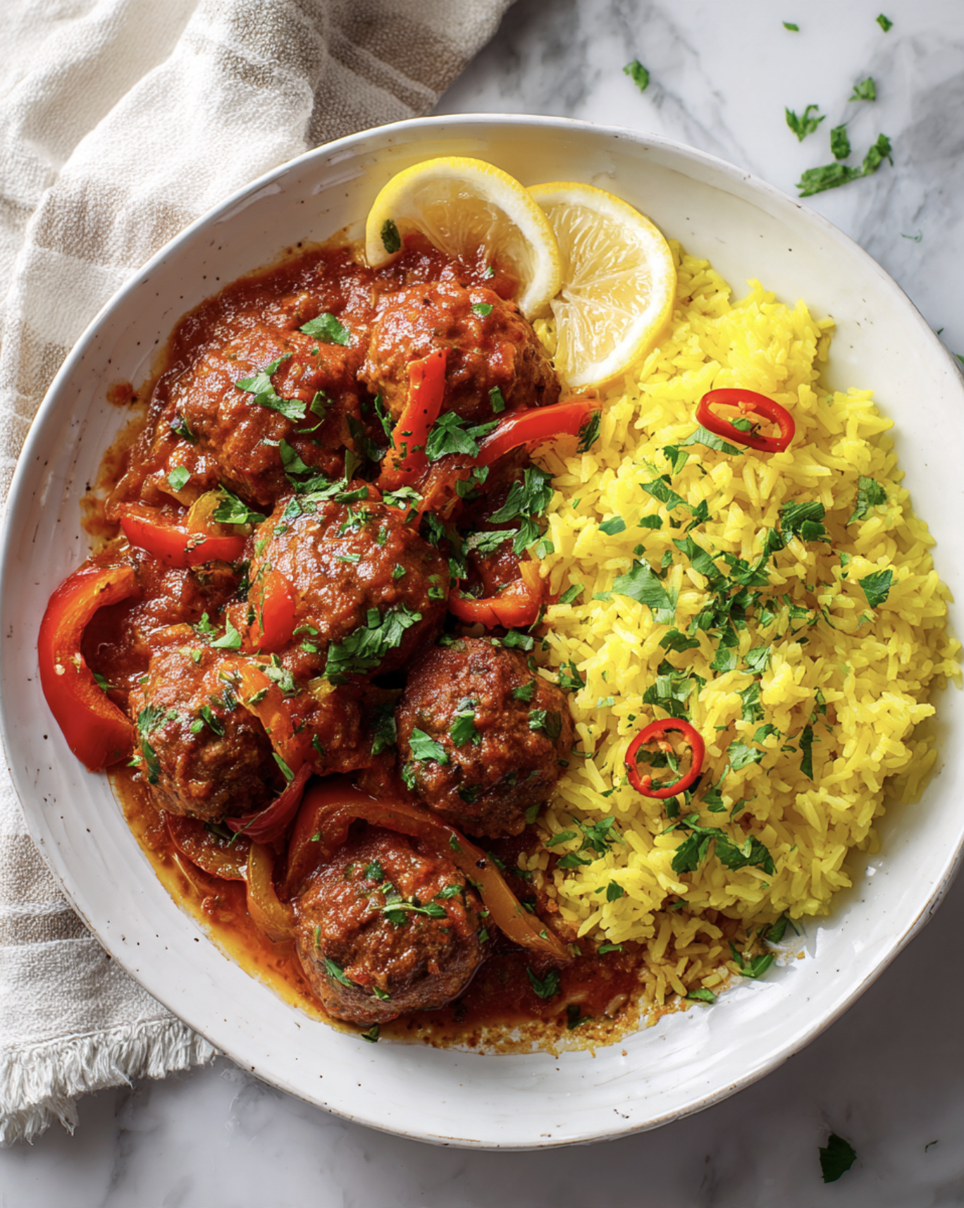 Spicy Moroccan Beef Meatballs with Yellow Rice 5 Spicy Moroccan Beef Meatballs with Yellow Rice Spicy Moroccan Beef Meatballs with Yellow Rice1 Spicy Moroccan Beef Meatballs with Yellow Rice