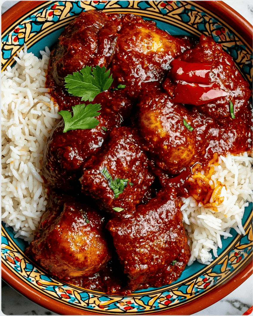 Spicy Tomato Chicken Curry with Rice1 Spicy Tomato Chicken Curry with Rice
