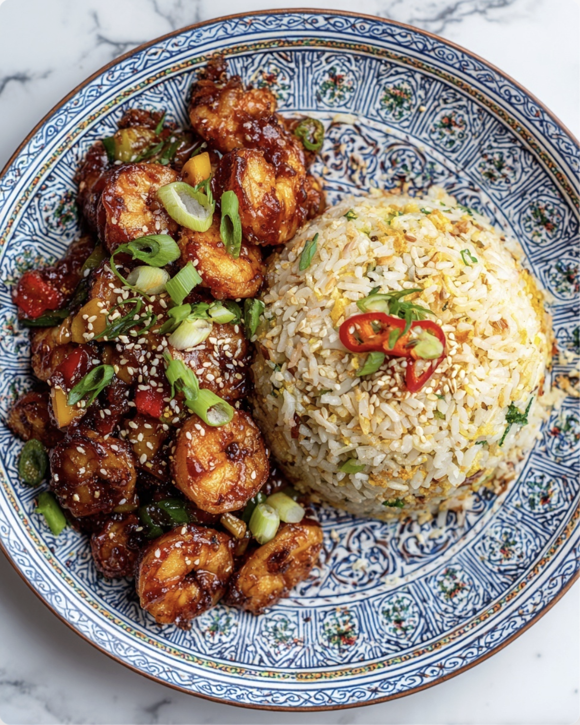 Sweet Chilli Shrimp with Egg Fried Rice1 Sweet Chilli Shrimp with Egg Fried Rice