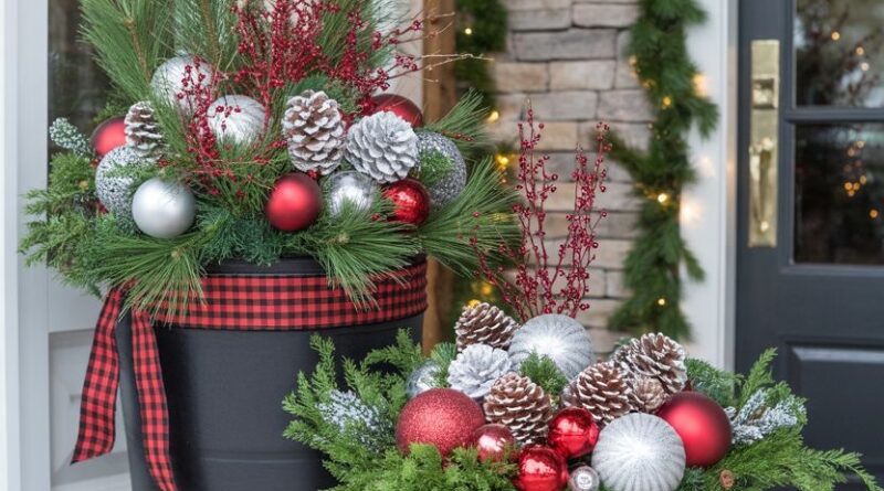 christmas planter decor5