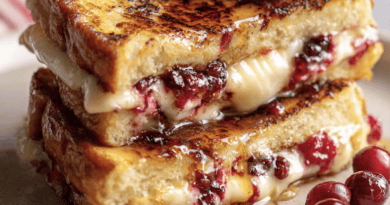 Cranberry Cream Cheese Stuffed French Toast