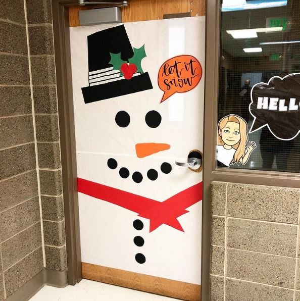snowman christmas door Christmas Classroom Door Ideas