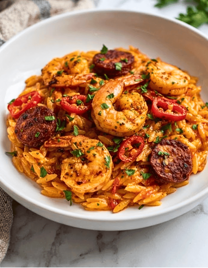 Creamy Tomato Orzo with Prawns and Chorizo 6 Creamy Tomato Orzo with Prawns and Chorizo tomato orzo with prawn and Creamy Tomato Orzo with Prawns and Chorizo